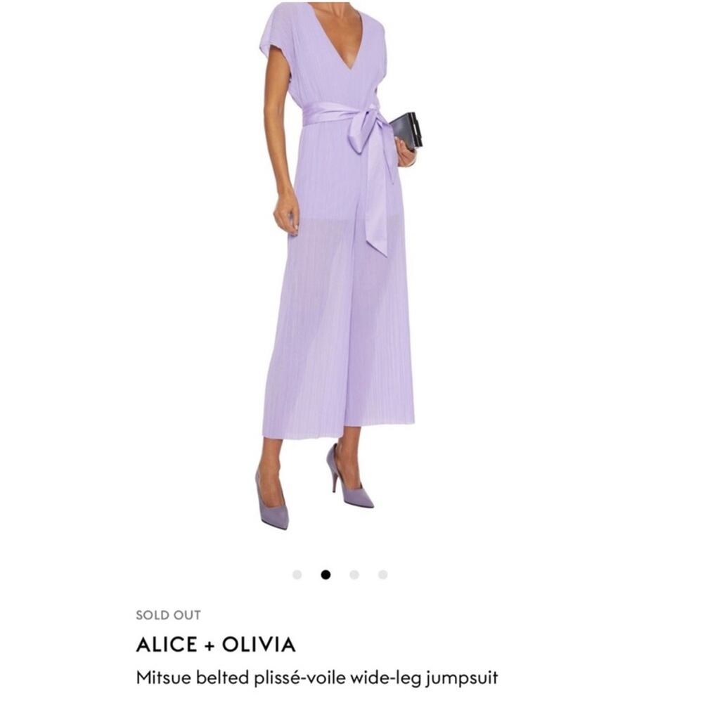 NWT Alice + Olivia Mitsue Gaucho Jumpsuit in Lavender Size 8 - Picture 2 of 16